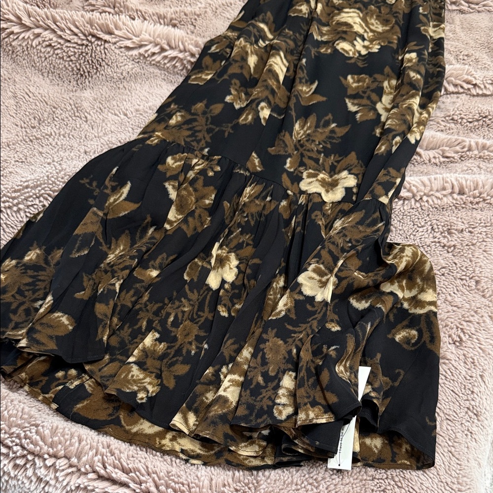 Reformation Black and Brown Floral Dress size 6 - Picture 3 of 8